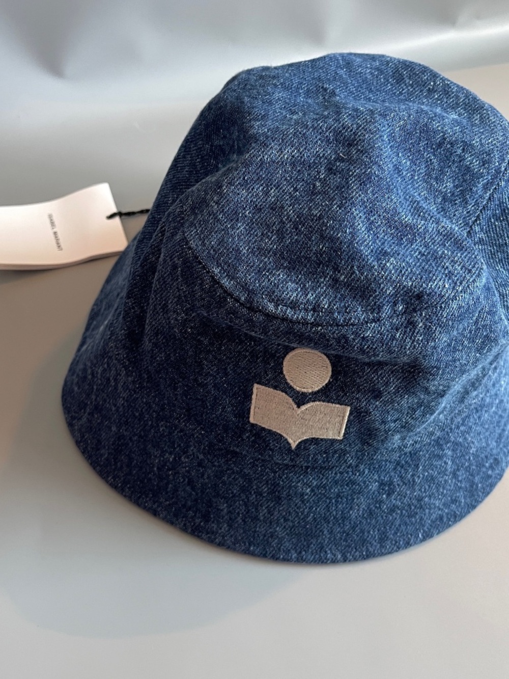 BNWT Isabel Marant Denim Haley bucket hat denim logo size 59 in blue NEW